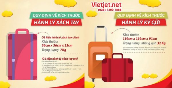 Quy định về kích thước hành lý ký gửi Vietjet