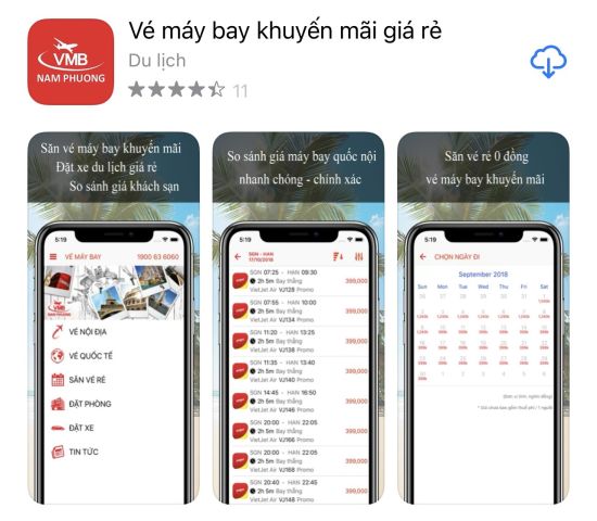 Ứng dụng vé máy bay khuyến mãi giá rẻ trên IOS